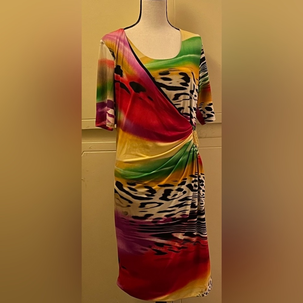 Sharon Max Print Short Dress With Lining Size Large